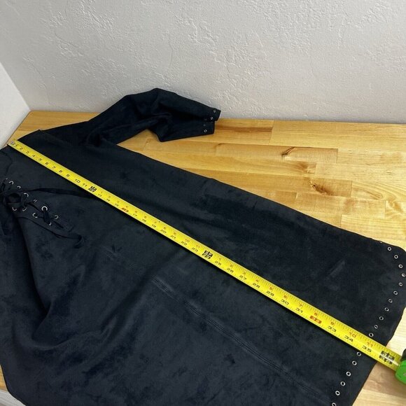 Velvet by Graham & Spencer Black Faux Suede Western Raleigh Shift Dress Small - Picture 13 of 13